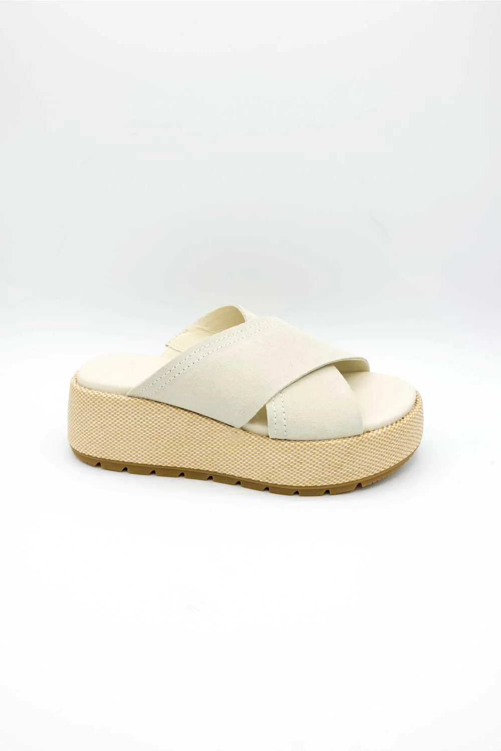 Sorel Sunpeak Platform Slide Sandal for Women in Chalk | 2151311-191 - Image 2