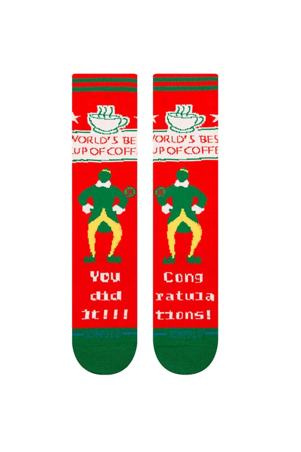 Stance Elf World’s Best Elf Crew Socks for Men in Red | A555D25WOR-RED - Image 2