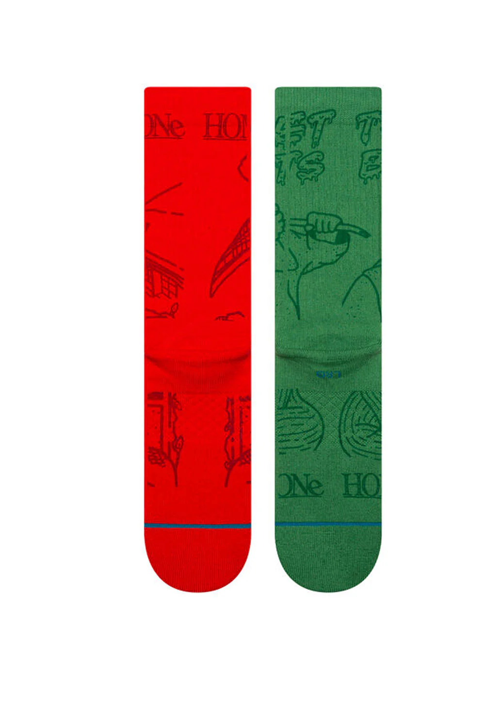 Stance Home Alone Crew Socks for Men in Red/Green | A556D25HOA-MULTI - Image 2