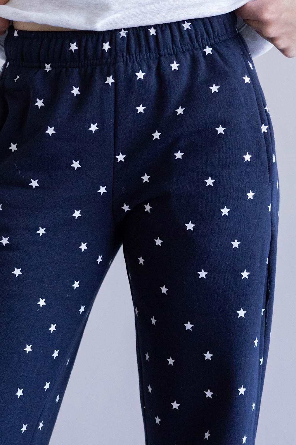 Star Pattern Straight Leg Sweatpants for Women in Navy | PA3004-NAVY - Image 2