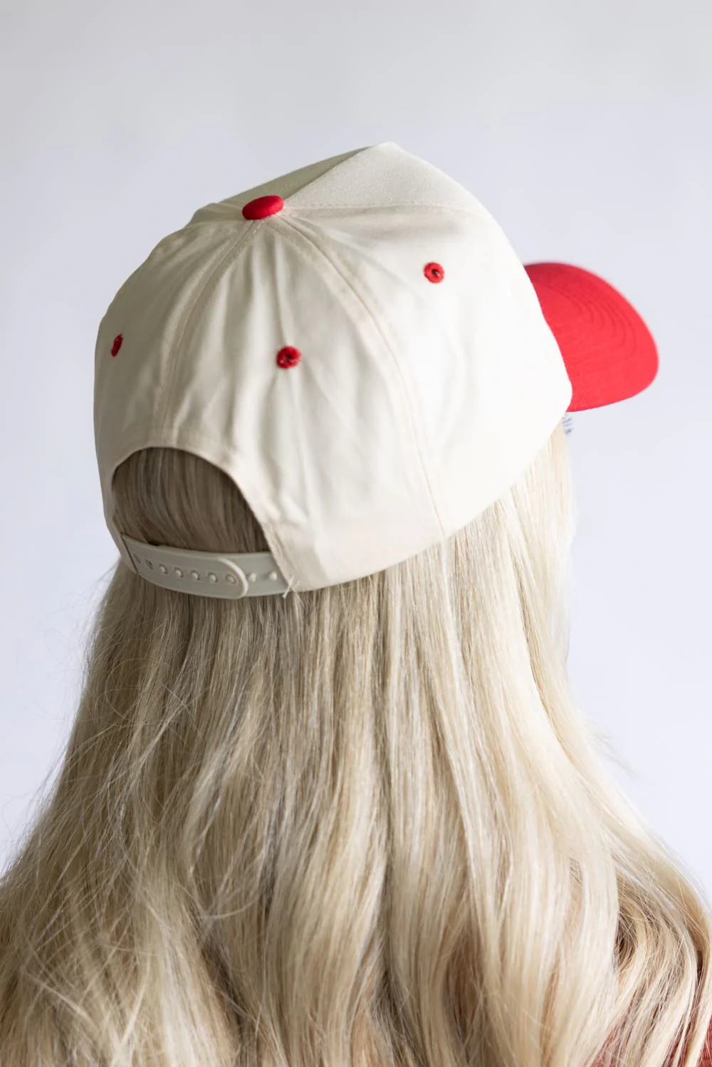 Sundays Are For Tay And Trav Trucker Hat for Women in Red/Tan | SUNDAYSAREFORTAYANDTAV - Image 3