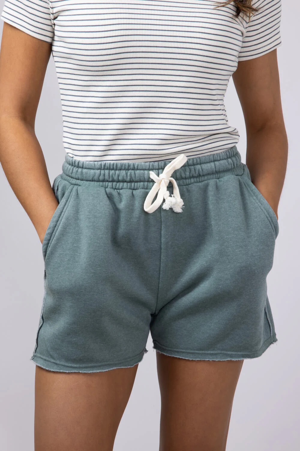 Super Soft Lounge Shorts for Women in Grey Green | DZ24C274-GRAYGREEN - Image 3