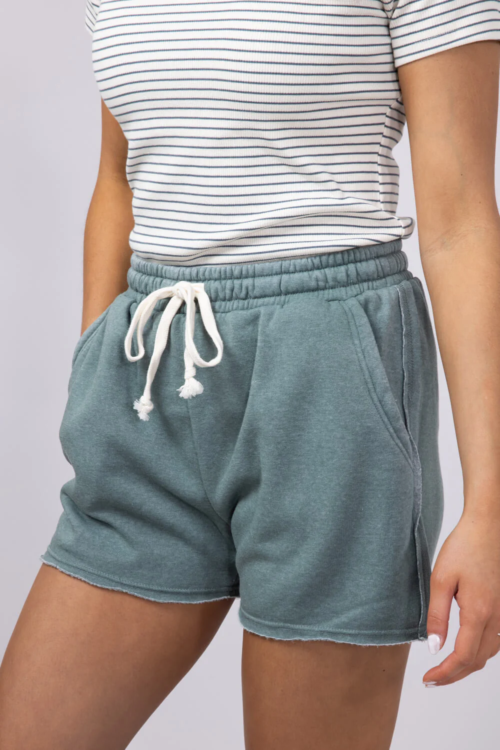 Super Soft Lounge Shorts for Women in Grey Green | DZ24C274-GRAYGREEN - Image 4