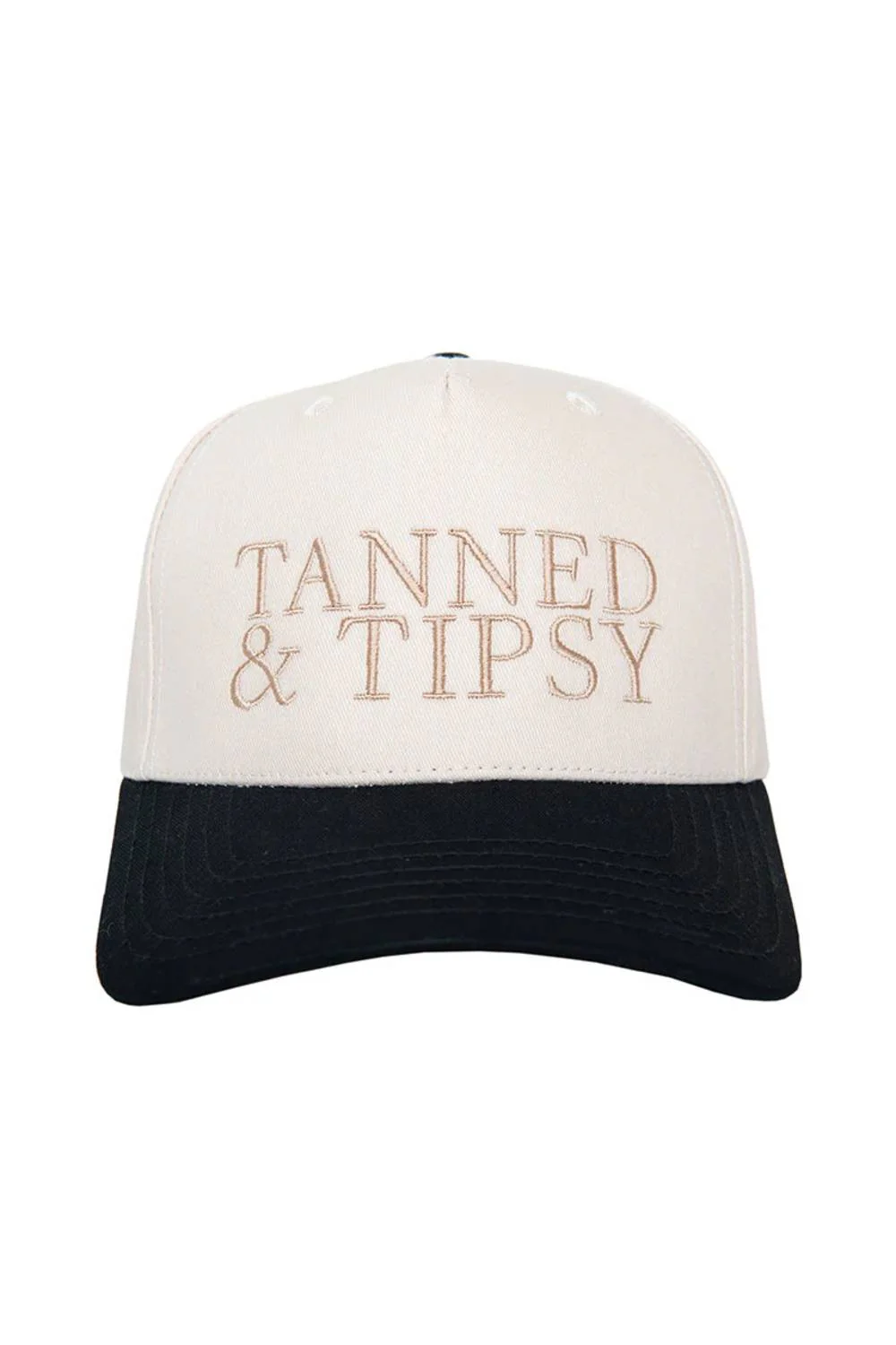 Tanned & Tipsy Trucker Hat for Women in Black/Tan | KDC-BC-1140-BLK-TAN - Image 2