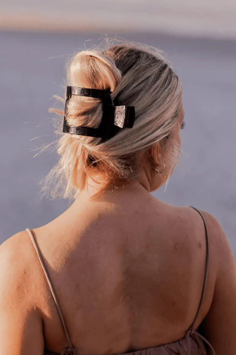 Teleties Large Flat Square Hair Clip in Black | TT-FCL02-002 - Image 4