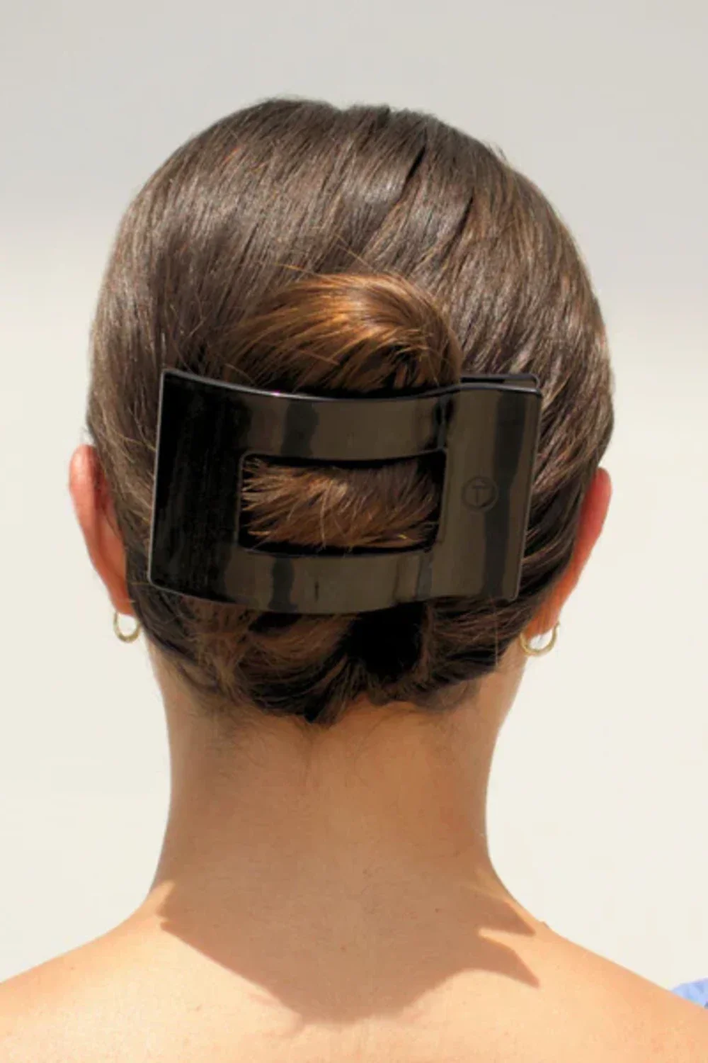 Teleties Large Flat Rectangle Clip in Jet Black  | TT-FCL03-002 - Image 2
