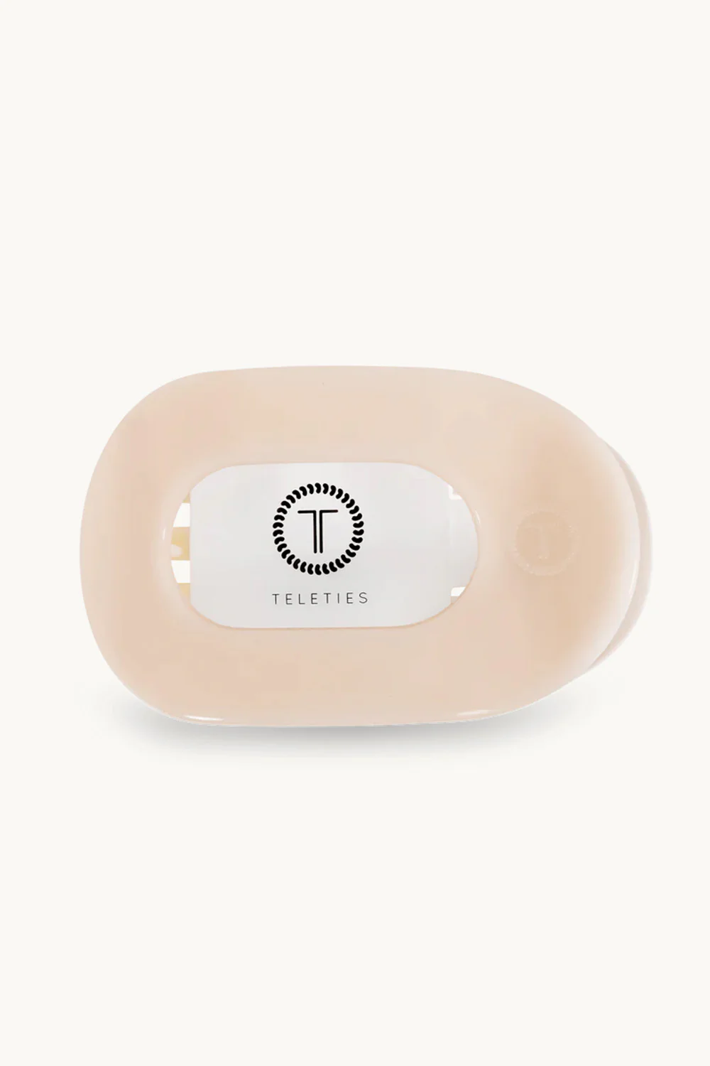Teleties Large Flat Round Clip in Beige | TT-FCL01-003 - Image 2