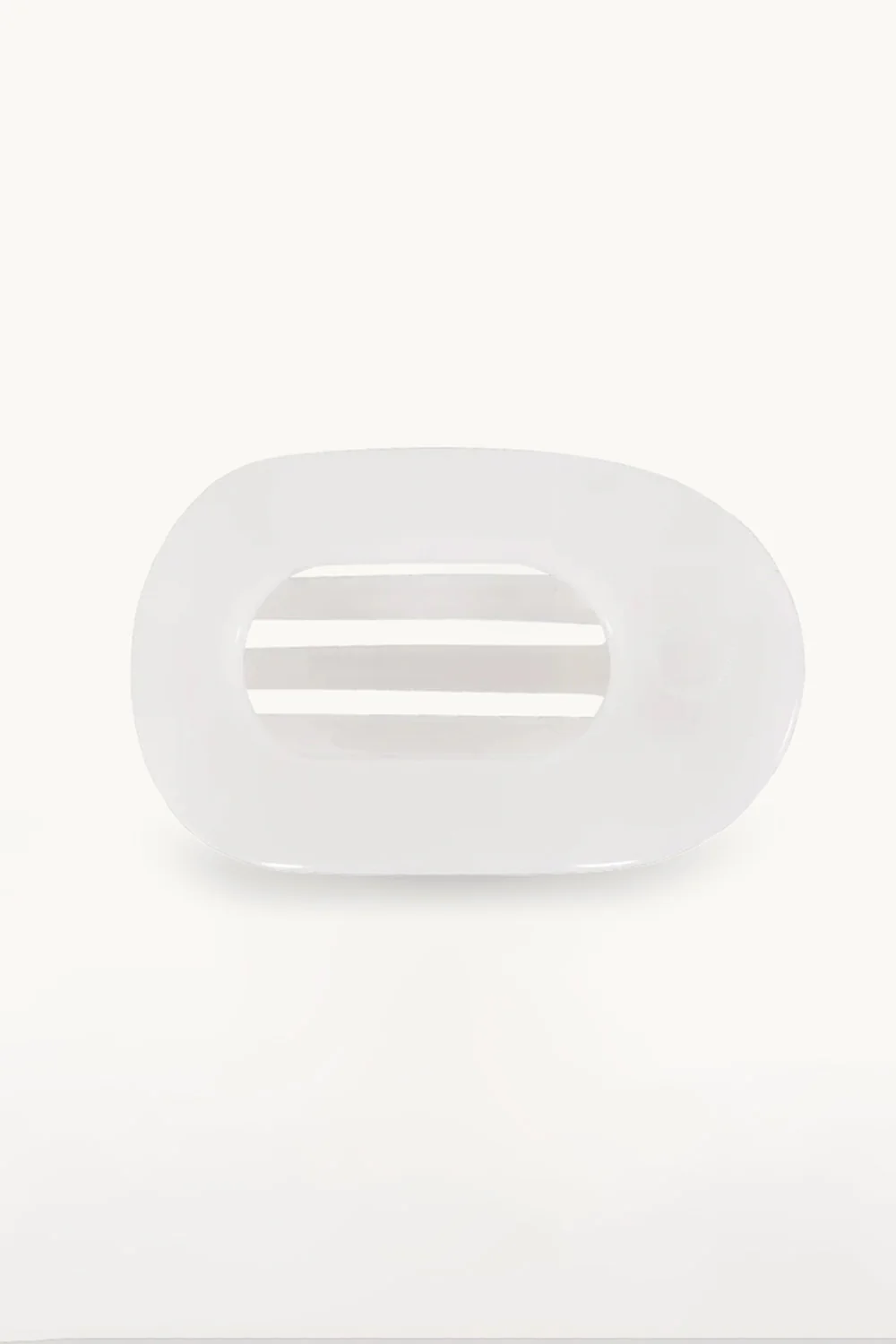 Teleties Large Flat Round Clip in White | TT-FCL01-004