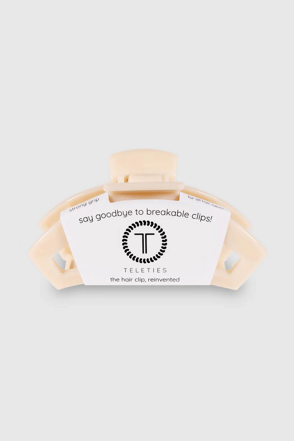 Teleties Large Open Claw Hair Clip in Almond Beige | TT-CL02-003 - Image 4