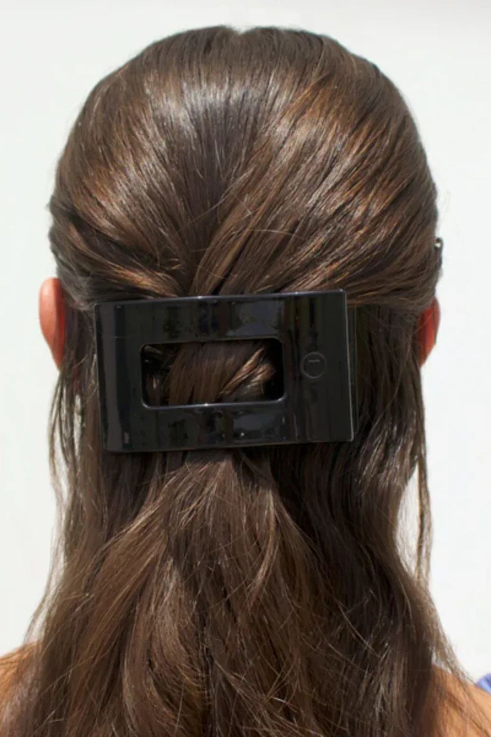 Teleties Medium Flat Rectangle Clip in Jet Black | TT-FCM03-002 - Image 2