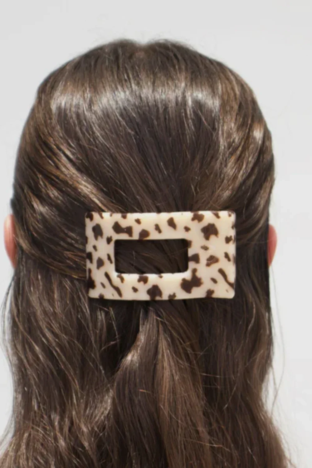 Teleties Small Flat Rectangle Clip in Blonde Tortoiseshell  | TT-FCS03-023 - Image 2