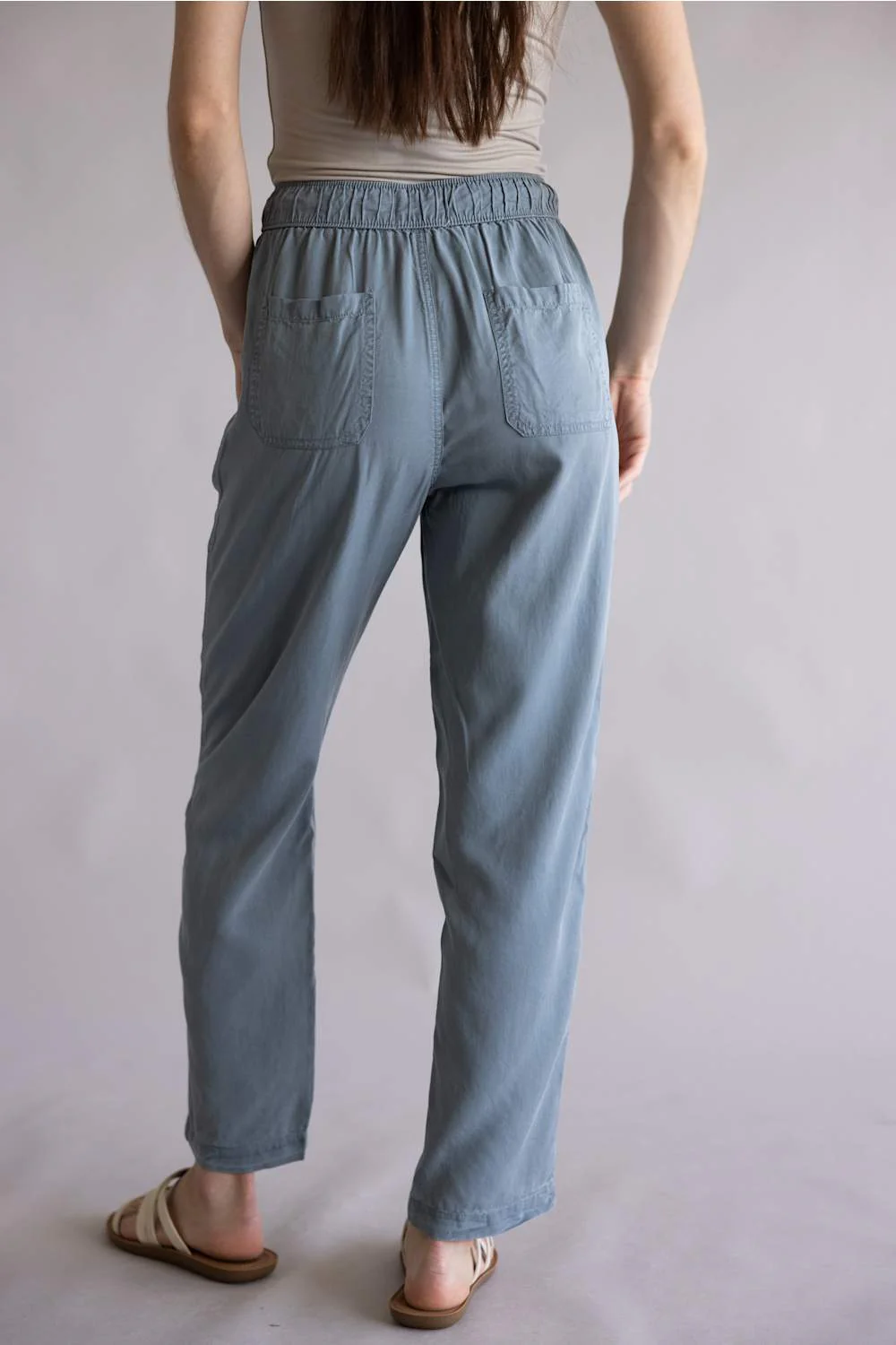 Tencel Drawstring Pants for Women in Blue | 42442-VINTAGEBLUE - Image 4