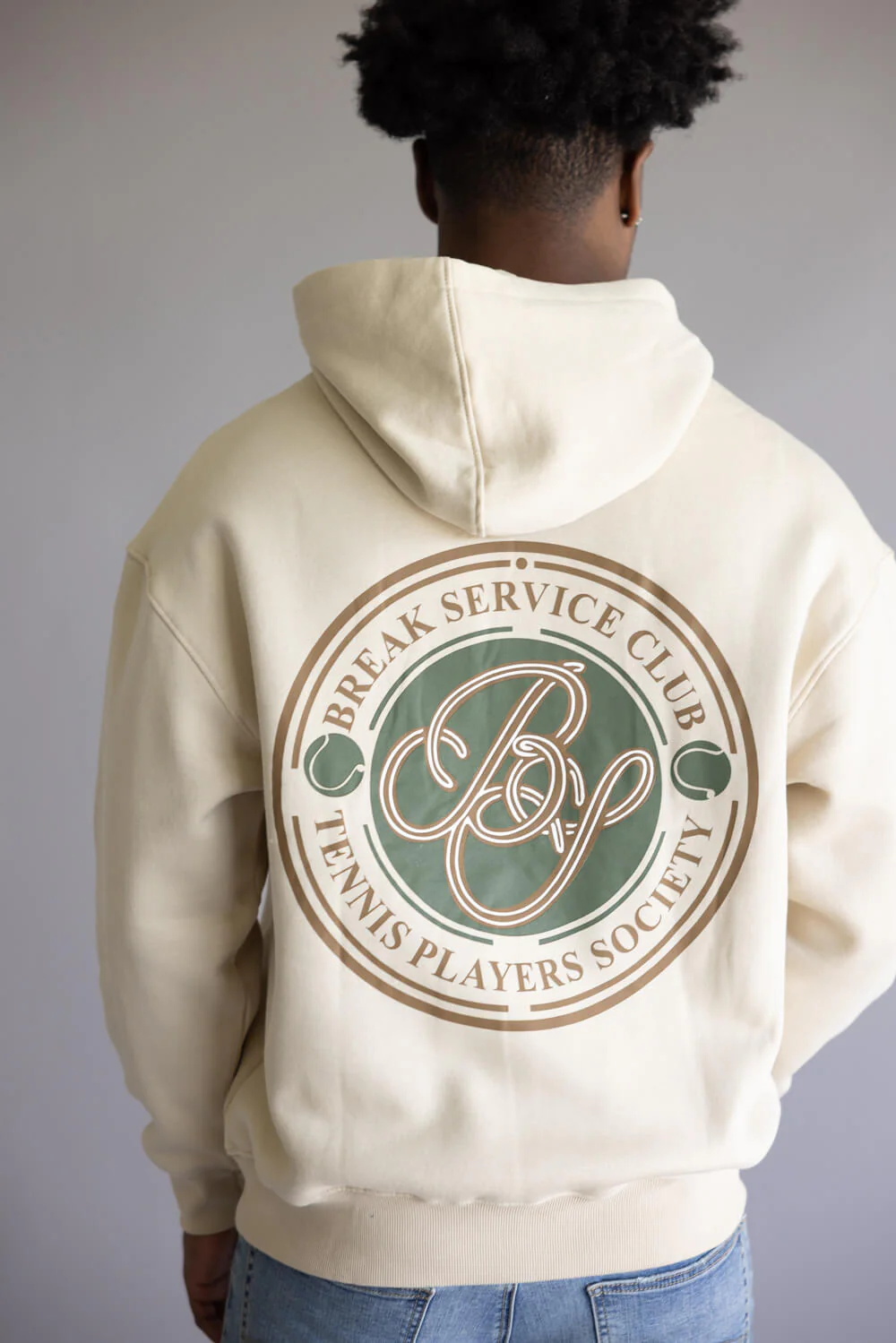 Denim & Flower Tennis Club Hoodie for Men in Sand | CSWS-C548 - Image 2