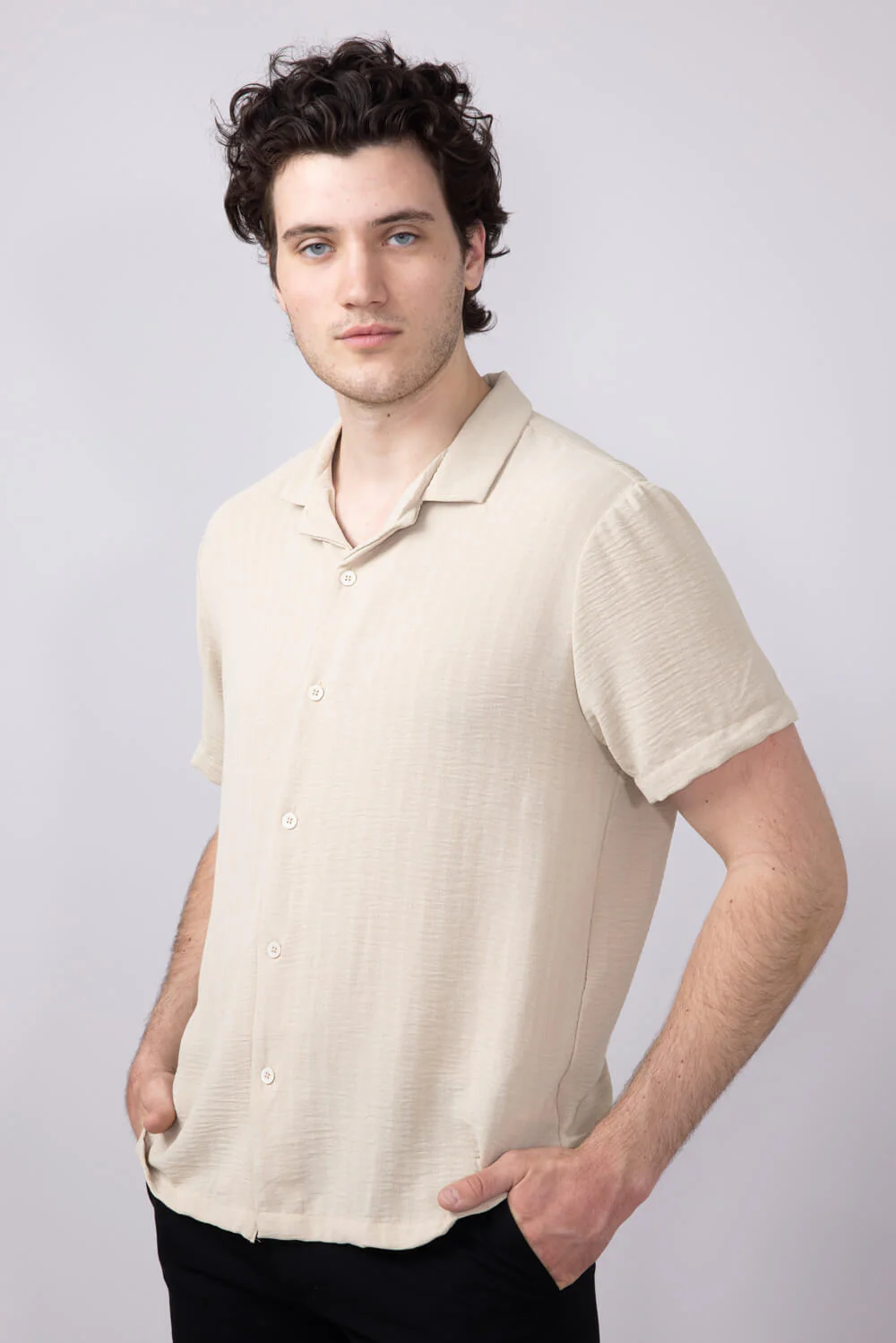 Textured Button Up Shirt for Men - Image 2