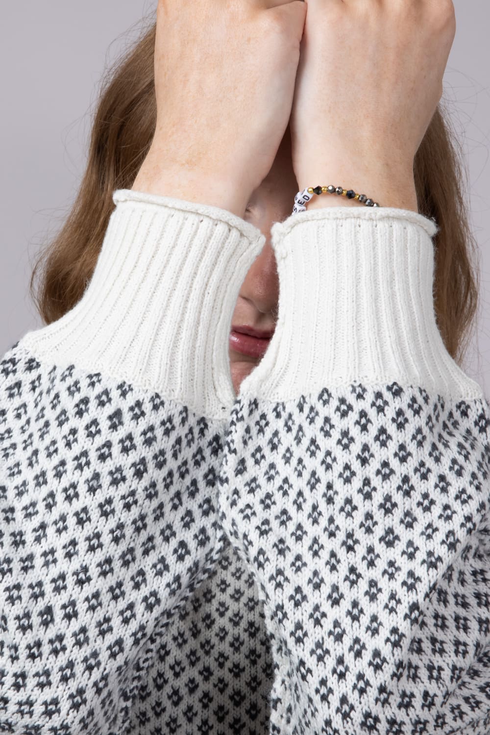 Textured Reglan Sleeve Sweater for Women in Charcoal | 54718-CHARCOAL - Image 4