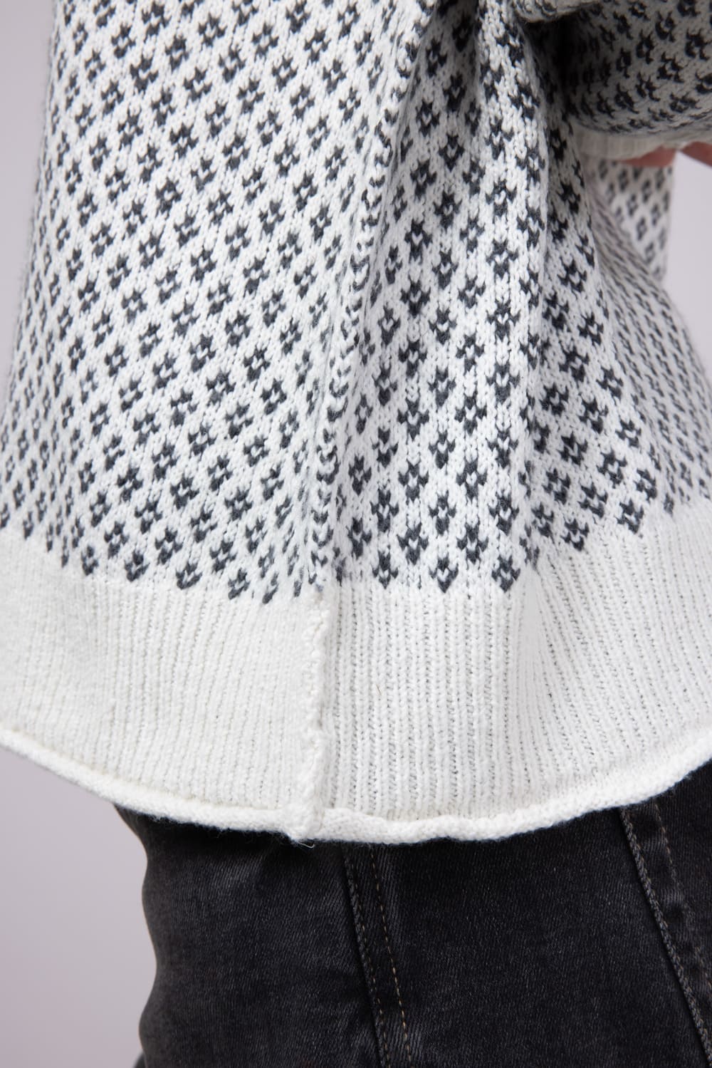 Textured Reglan Sleeve Sweater for Women in Charcoal | 54718-CHARCOAL - Image 6