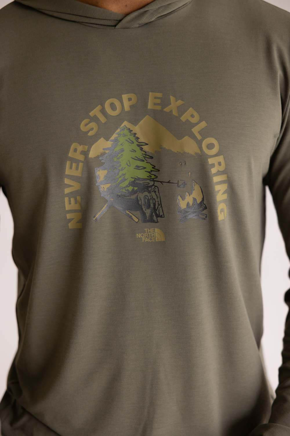 The North Face Adventure Campfire Hoodie in Taupe Green | NF0A8GQ5-21L TPEGRN - Image 2