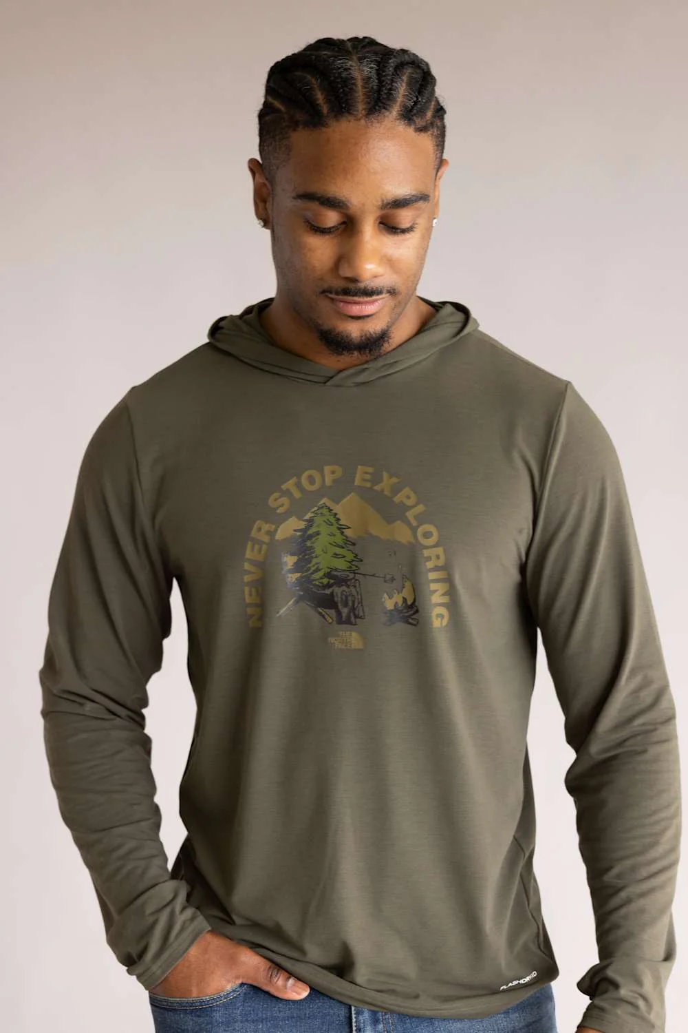 The North Face Adventure Campfire Hoodie in Taupe Green | NF0A8GQ5-21L TPEGRN - Image 5