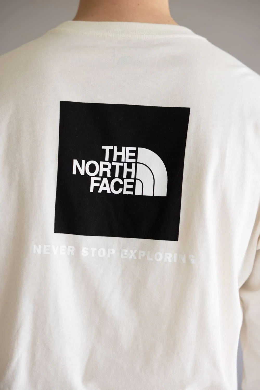 The North Face Box Graphic Long Sleeve T-Shirt for Men in White Dune | NF0A8B68-QLI - Image 3