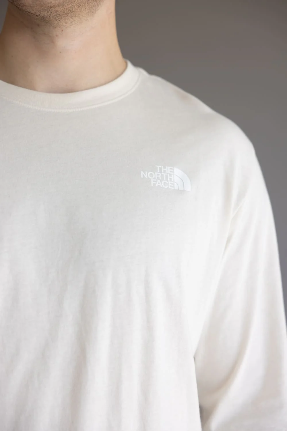 The North Face Box Graphic Long Sleeve T-Shirt for Men in White Dune | NF0A8B68-QLI - Image 4