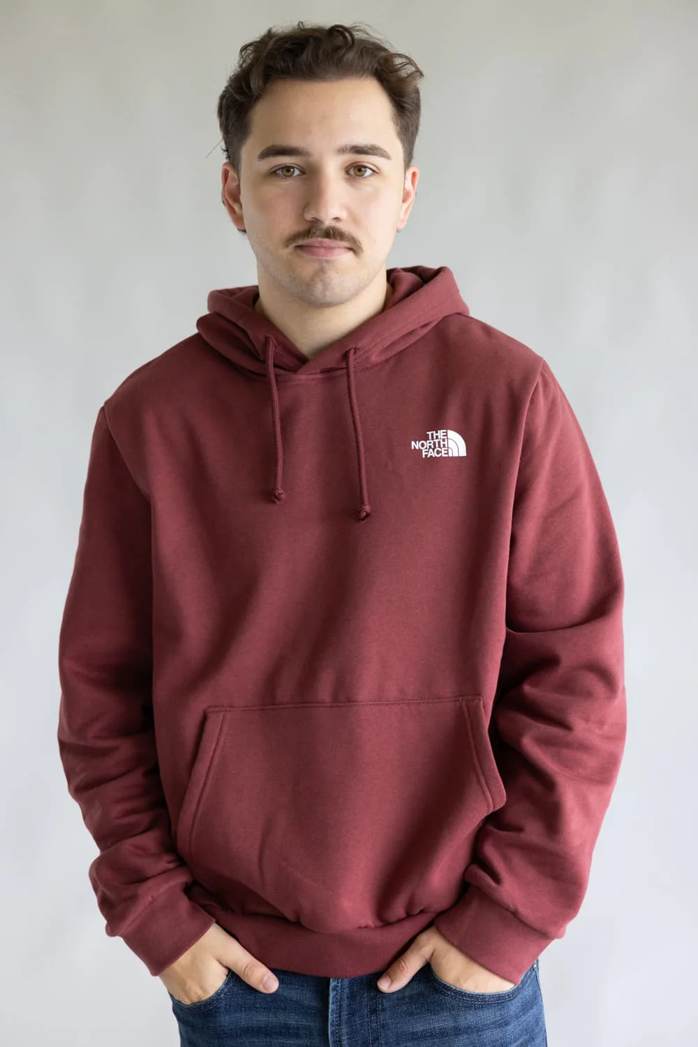 The North Face Camo Box Logo Hoodie for Men in Sumac Red | NF0A8FN1-0VO - Image 2