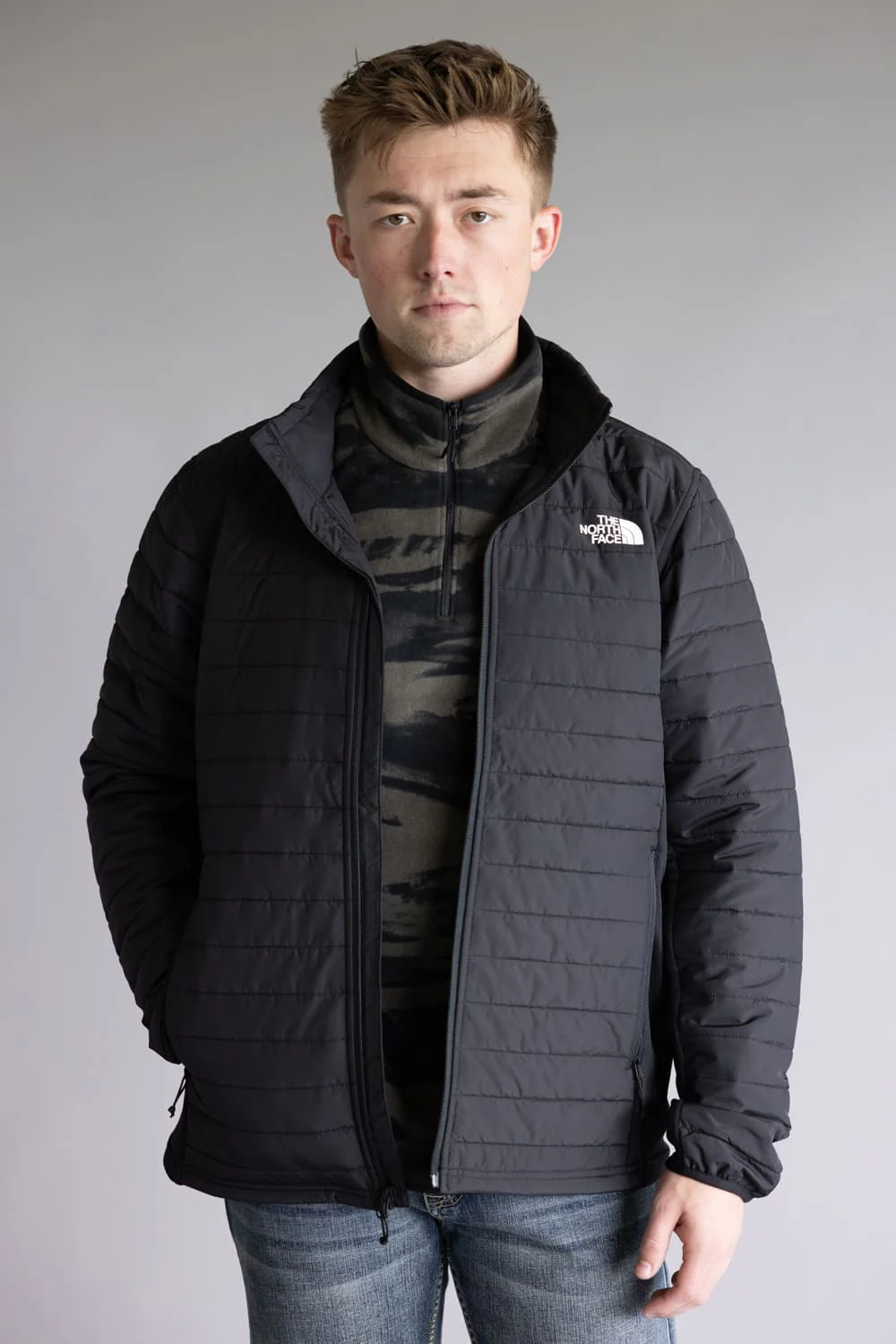 The North Face Canyonlands Hybrid Full Zip Jacket for Men in Black | NF0A7UJK-4H0 BLACK - Image 4