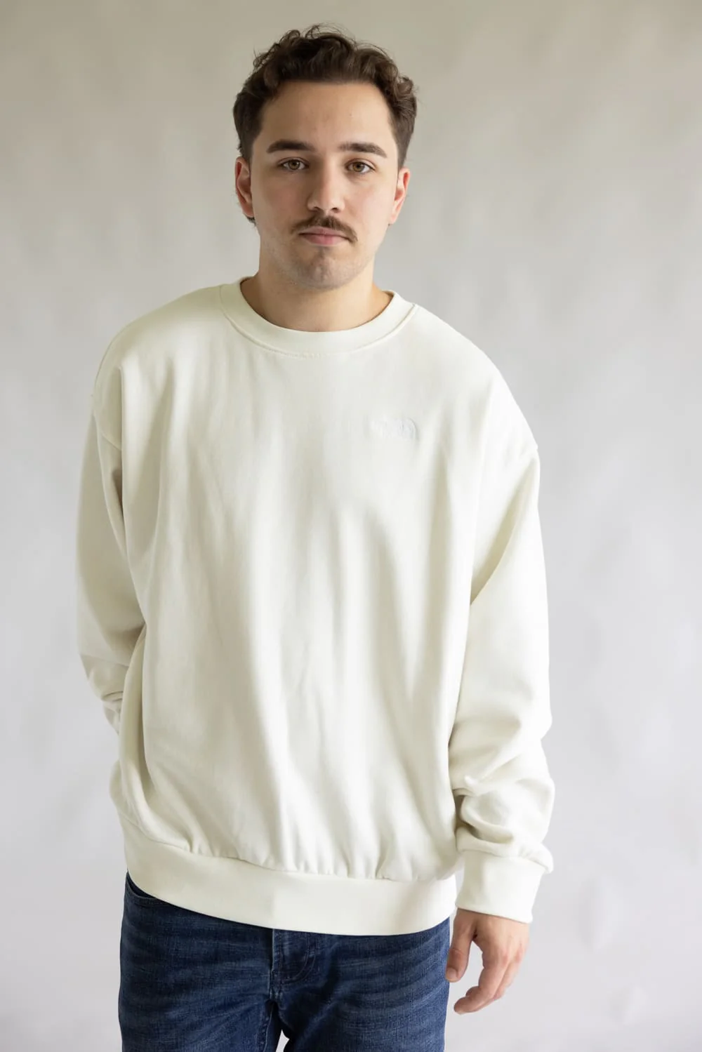 The North Face Evolution Crew Oversized Sweatshirt for Men in White | NF0A8FKR-QLI - Image 4