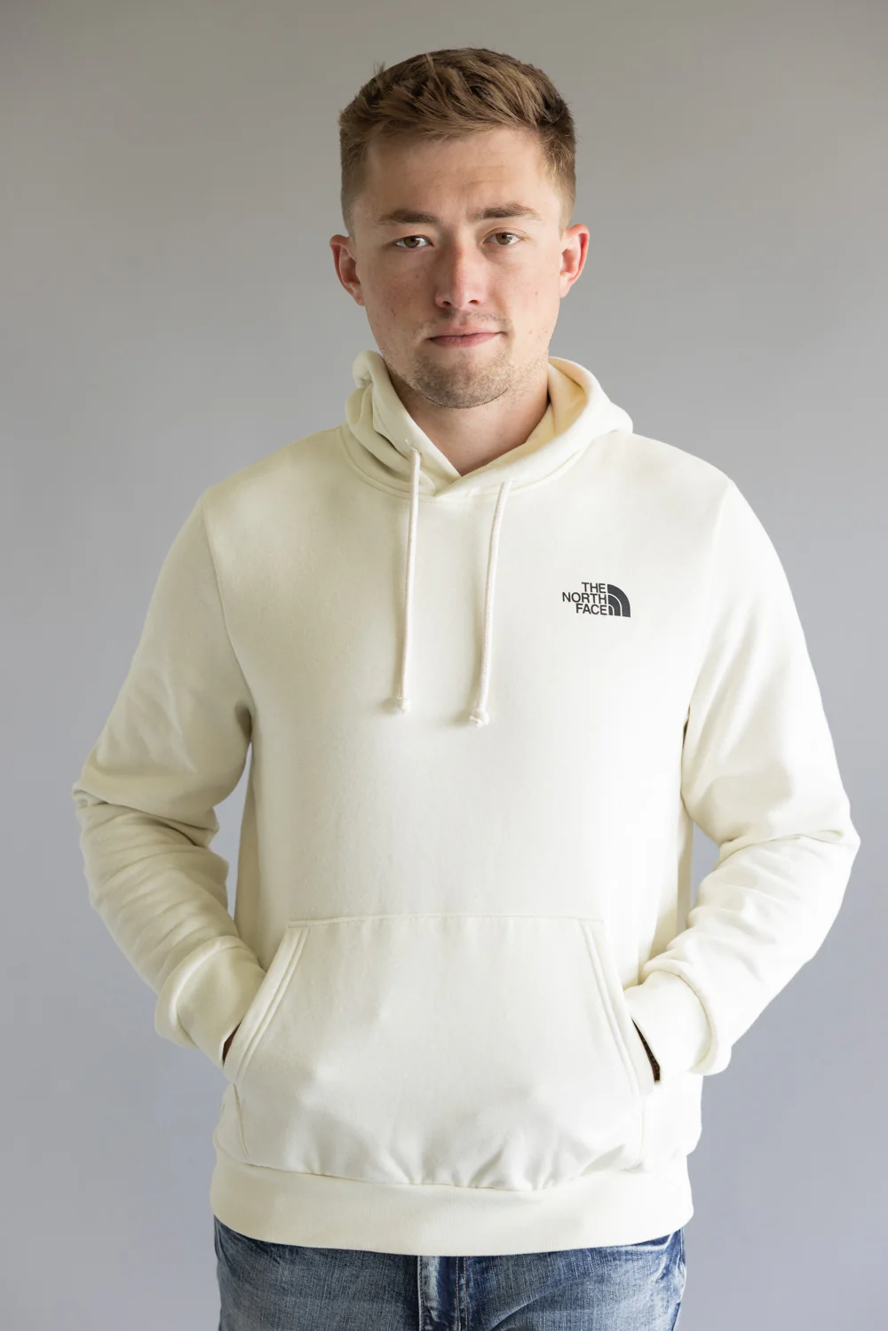 The North Face Evolution Half Dome Hoodie for Men in White Dune | NF0A8FNF-QLI - Image 2