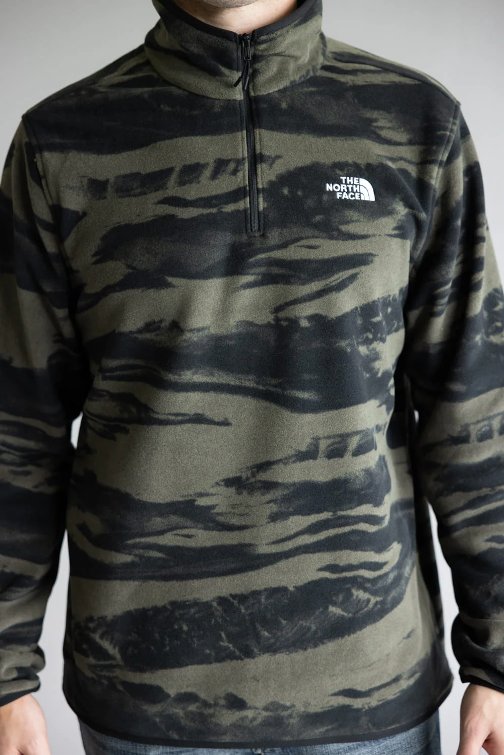 The North Face Glacier Freeze Quarter Zip for Men in Taupe Green | NF0A8D0W-D4O GREEN - Image 4