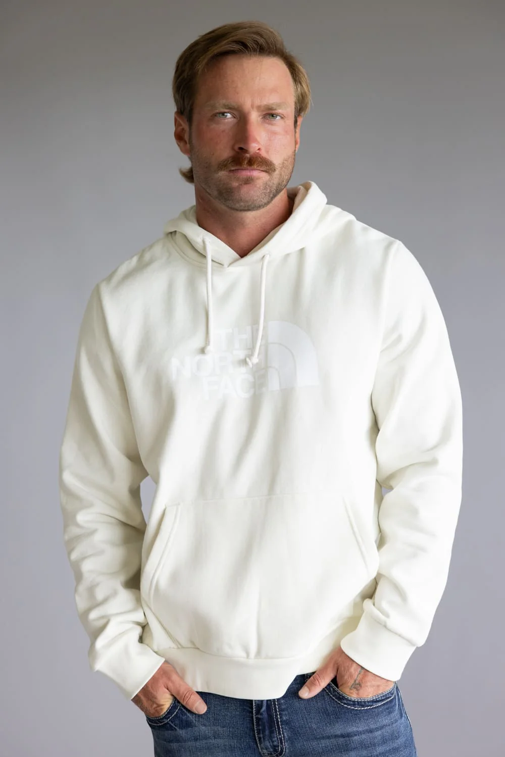 The North Face Half Dome Hoodie for Men in White Dune | NF0A8CWR-QLI - Image 3