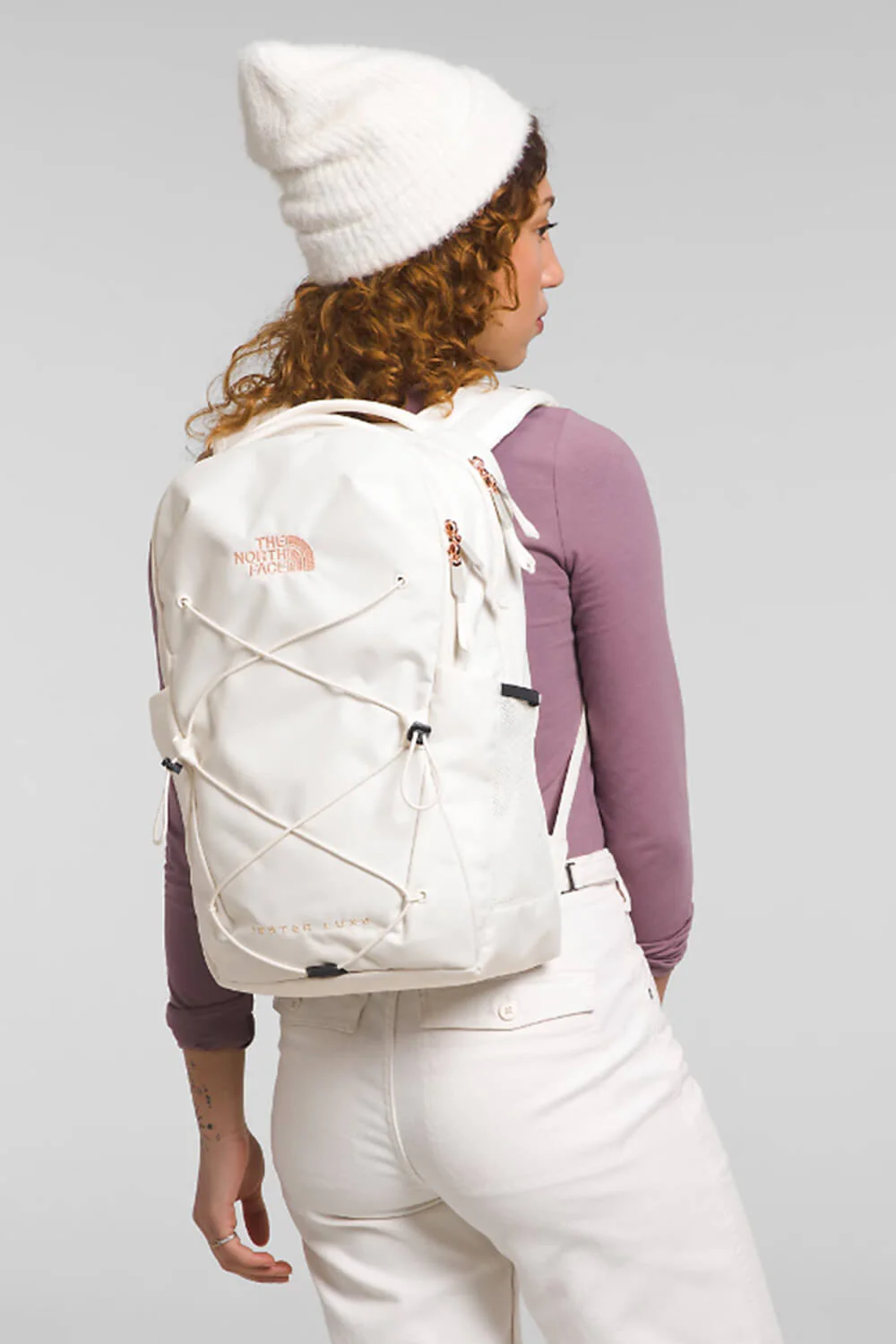 The North Face Jester Luxe Backpack for Women in Gardenia White/Burnt Coral Metallic | NF0A81E6-OUC - Image 2