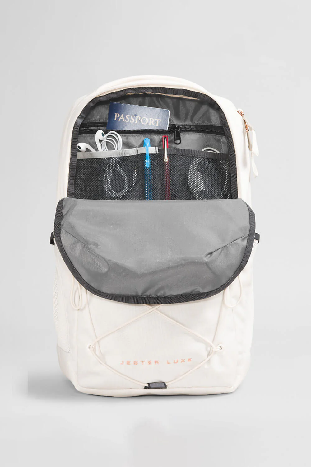 The North Face Jester Luxe Backpack for Women in Gardenia White/Burnt Coral Metallic | NF0A81E6-OUC - Image 6