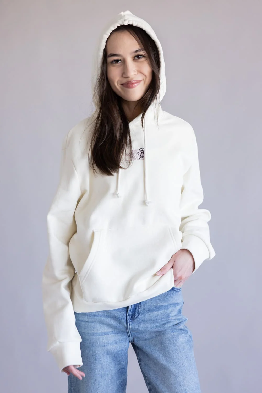 The North Face Midnight Ember Hoodie for Women in White Dune | NF0A8GNM-QLI - Image 2
