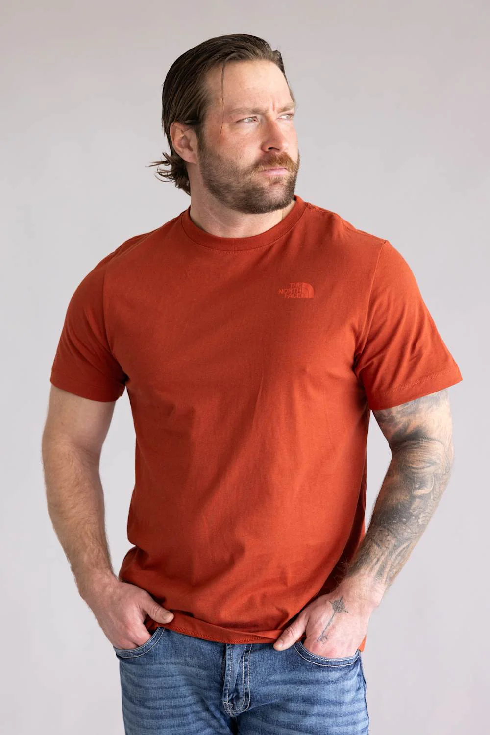 The North Face Mountain Scape Tee for Men in Iron Clay | NF0A8GMF-G6I CLAY - Image 2