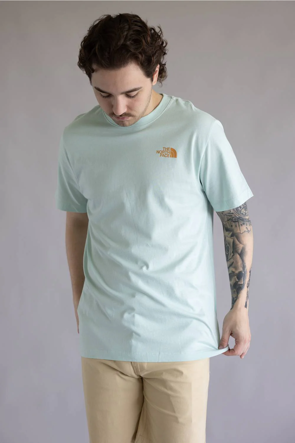 The North Face Mountain Stamp Tee for Men in Opal Frost | NF0A8GPV-G70 OPAL - Image 2