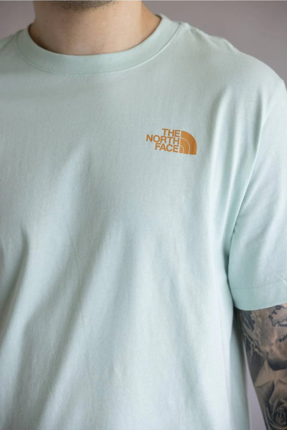 The North Face Mountain Stamp Tee for Men in Opal Frost | NF0A8GPV-G70 OPAL - Image 5