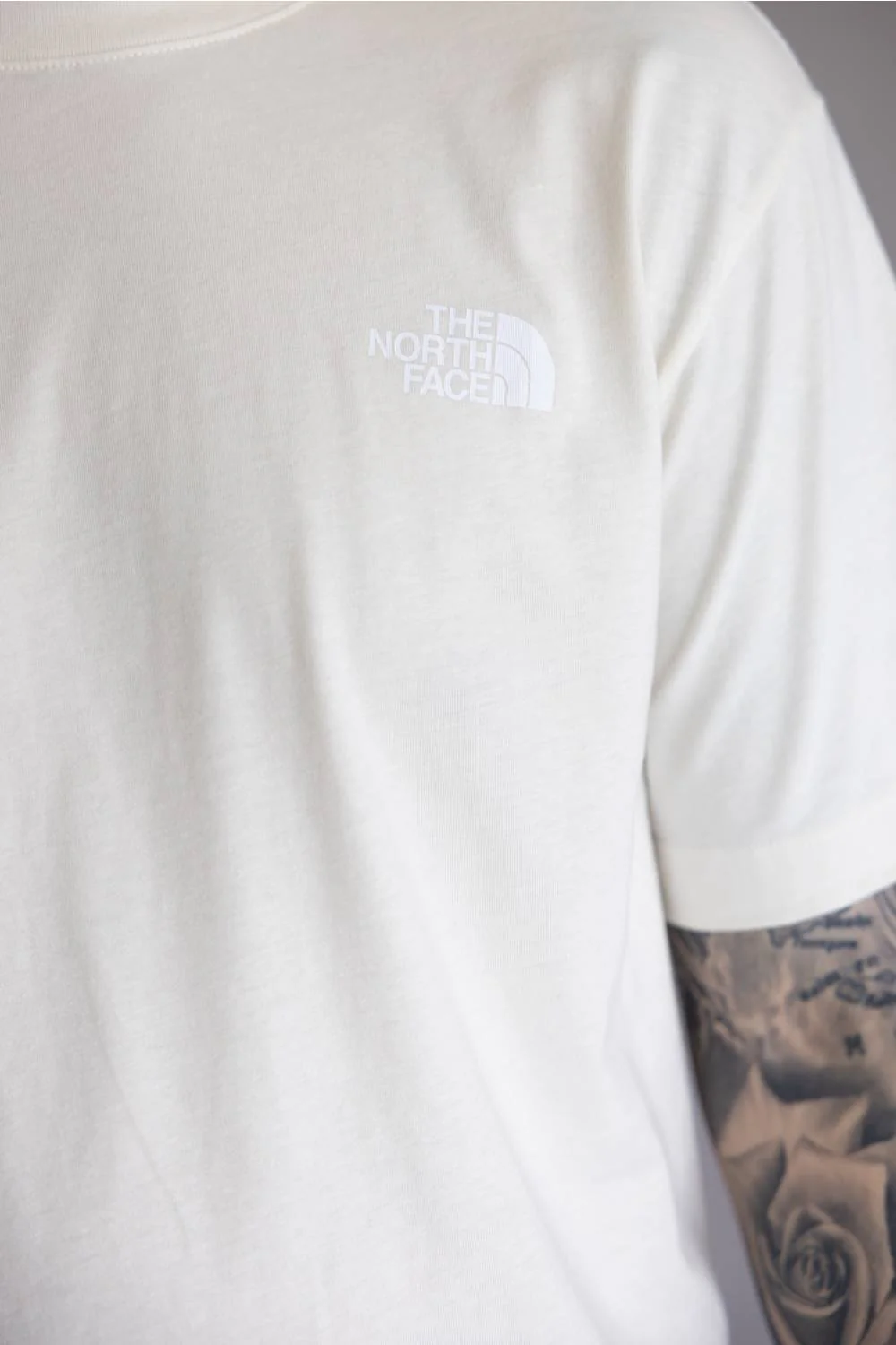 The North Face Red White & Blue Tee for Men in White Dune | NF0A8GPQ-QLI - Image 4