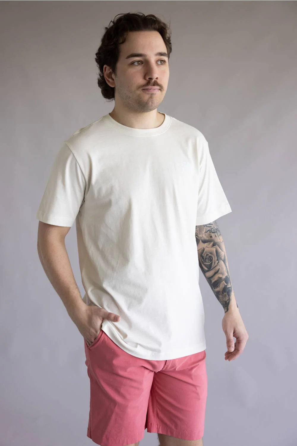 The North Face Red White & Blue Tee for Men in White Dune | NF0A8GPQ-QLI - Image 5