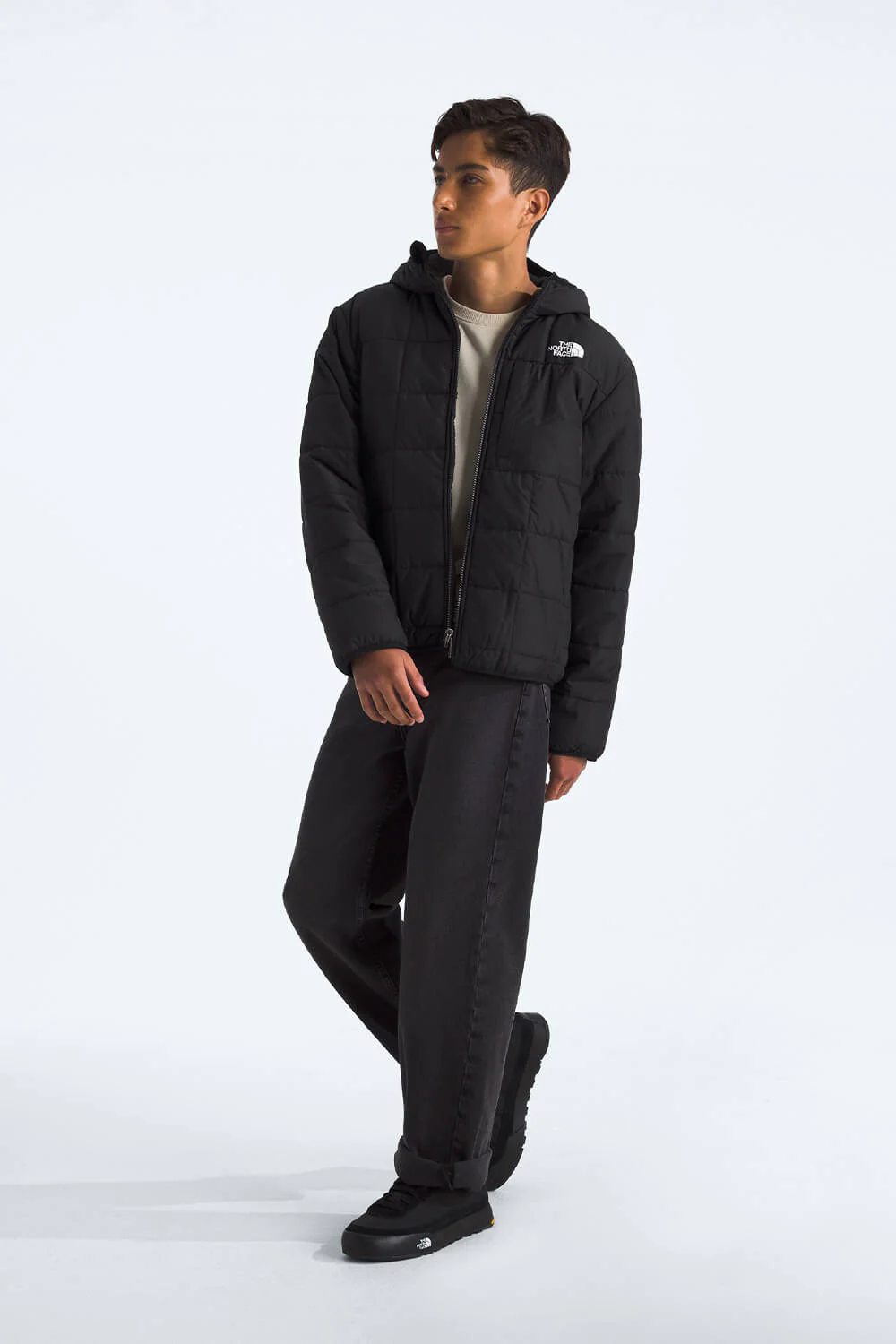 The North Face Reversible Shasta Full-Zip Hooded Jacket for Boys in Black | NF0A88TP-JK3 - Image 4