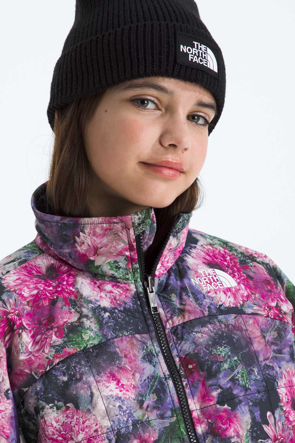 The North Face Youth Reversible Shasta Full Zip Jacket for Girls in Pale Blossom Frozen | NF0A8D00-D5E - Image 4