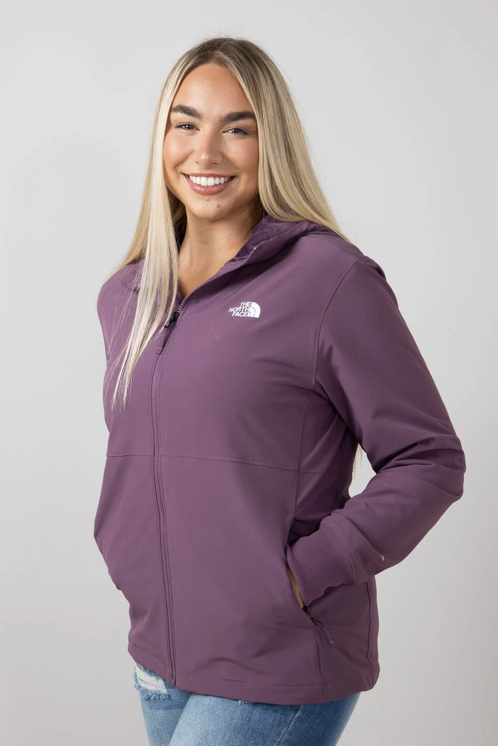 The North Face Shelbe Raschel Hoodie Jacket for Women in Midnight Mauve | NF0A84JJ-1NI - Image 4
