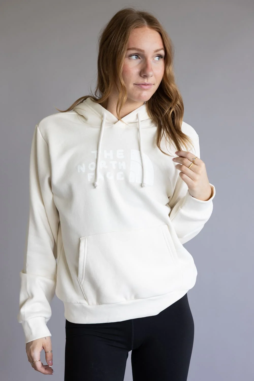 The North Face Sketch Evolution Half Dome Hoodie for Women in White | NF0A8E9N-QLI - Image 4