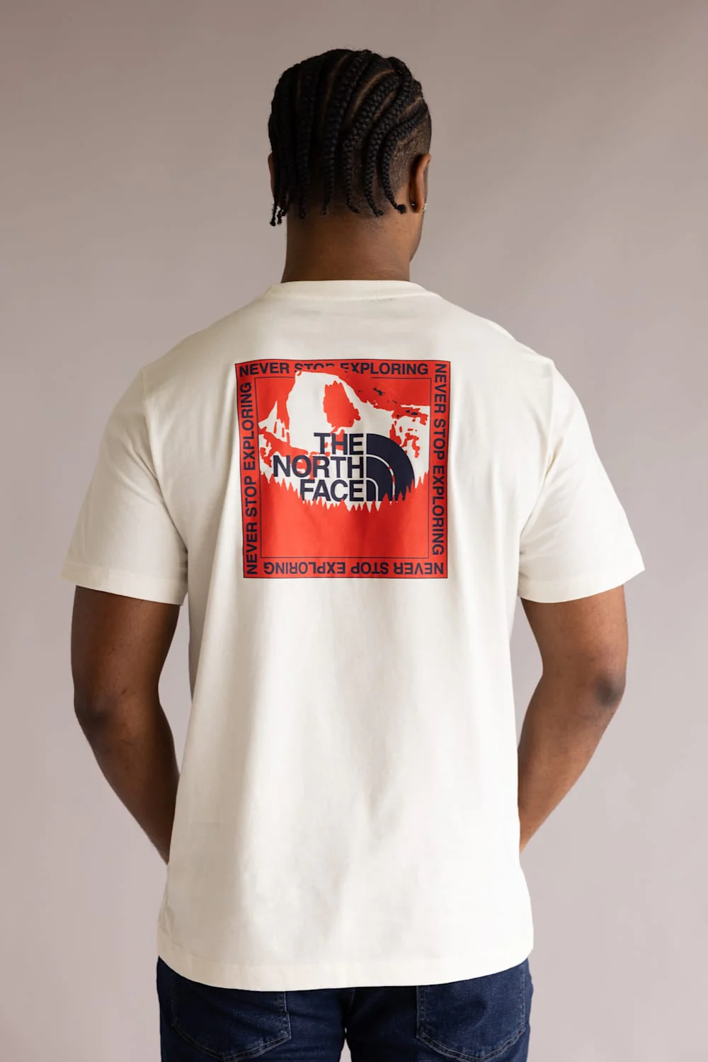 The North Face Stay Exploring T-Shirt for Men in White Dune | NF0A8GMH-QLI WHITE - Image 4