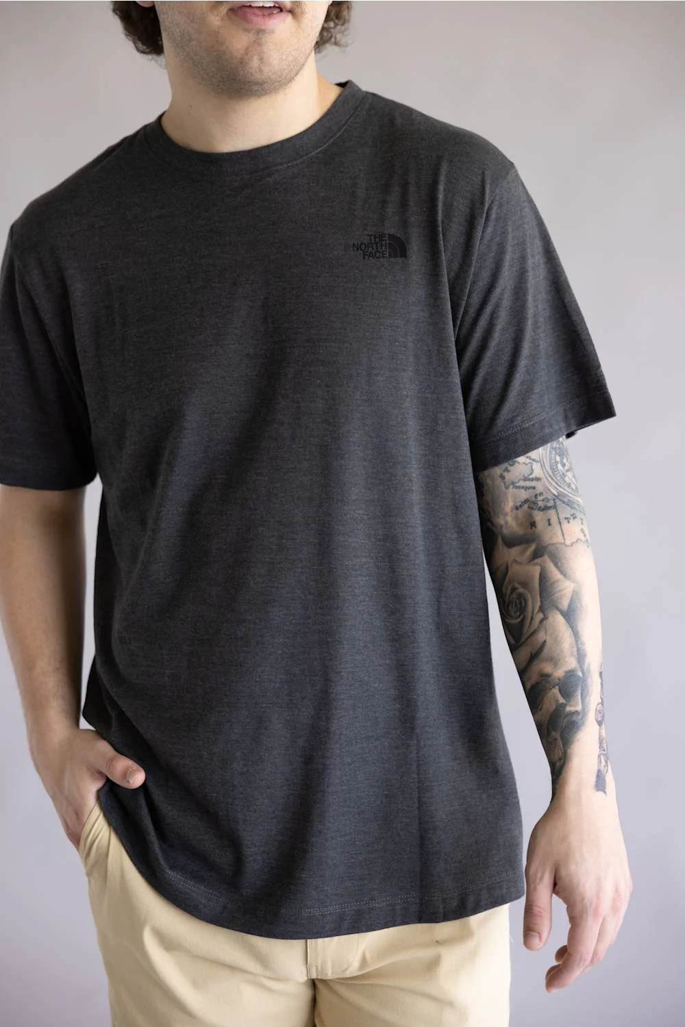 The North Face Tri Blend Tee for Men in Dark Heather | NF0A8EXH-DYZ DKGRAY - Image 3