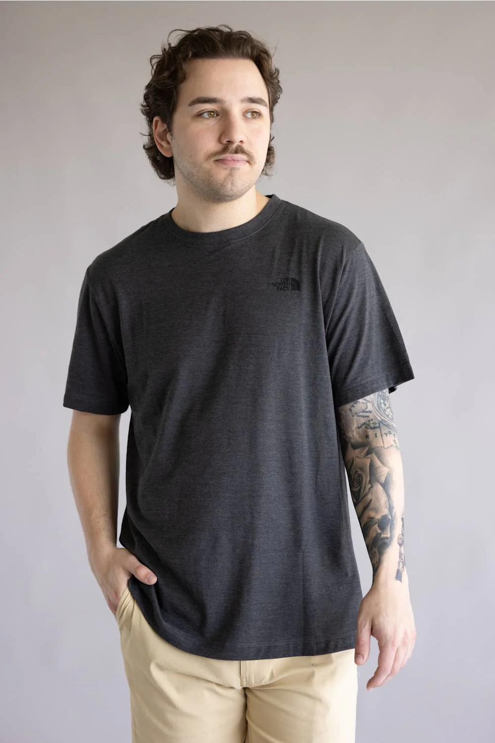 The North Face Tri Blend Tee for Men in Dark Heather | NF0A8EXH-DYZ DKGRAY - Image 5