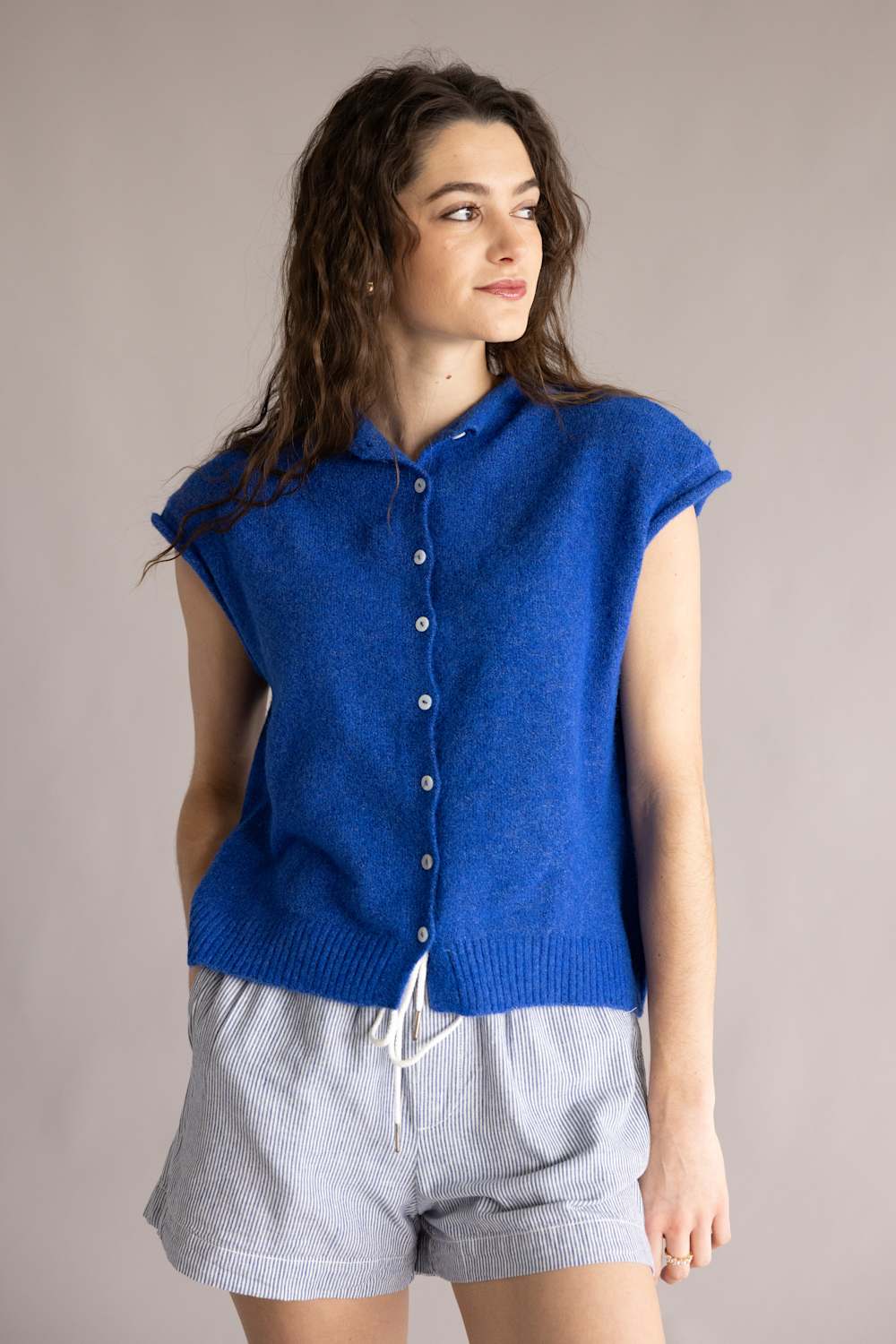 Things Between Piper Vest for Women in Cobalt Blue | TBW13702-BLU - Image 2