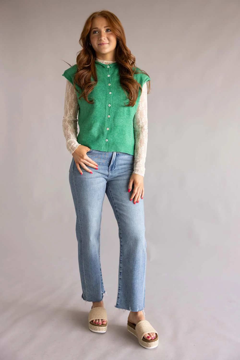 Things Between Piper Vest for Women in Green | TBW13702-GRN - Image 2