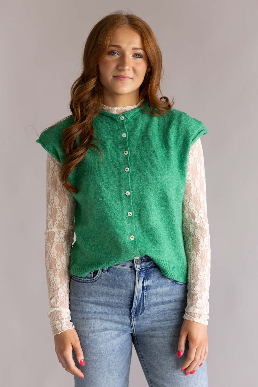 Things Between Piper Vest for Women in Green | TBW13702-GRN - Image 4