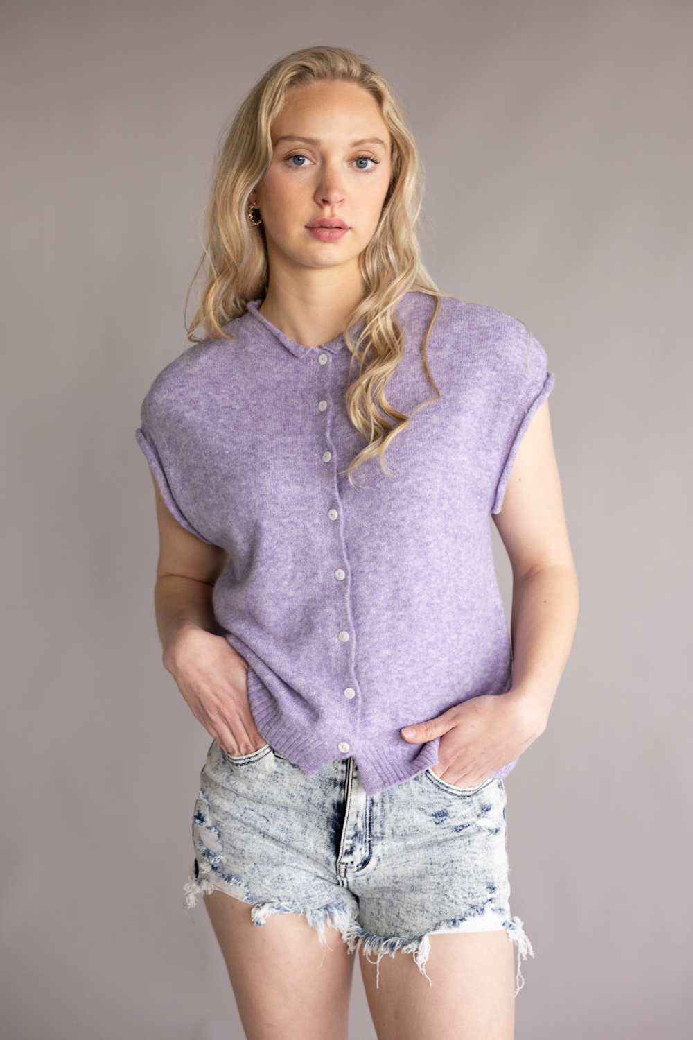 Things Between Piper Vest for Women in Lavender | TBW13702-LAV - Image 3