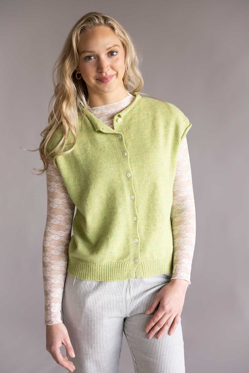 Things Between Piper Vest for Women in Lemongrass | TBW13702-LEM - Image 2